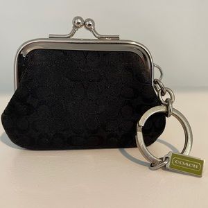 Coach Signature Keychain Kisslock Coin Purse